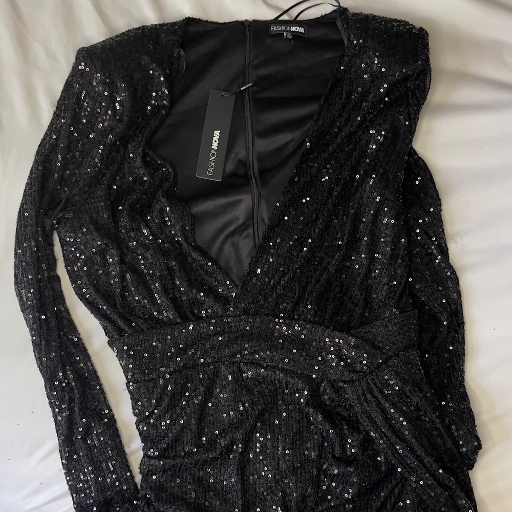 Black Sequin Dress